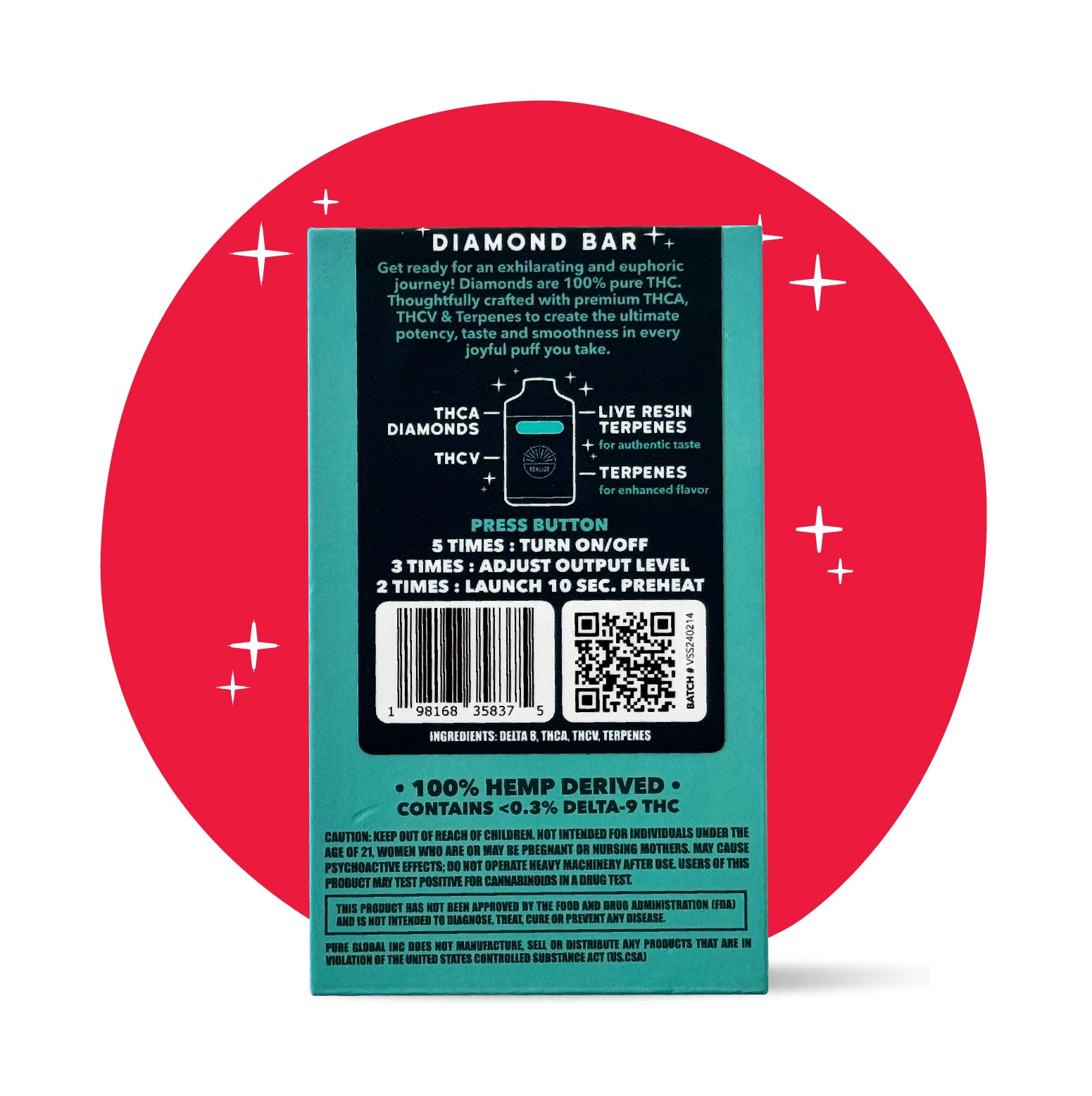 Wholesale - Realize Diamond Bar, Strawberry Shortcake - 4g Disposable Vape