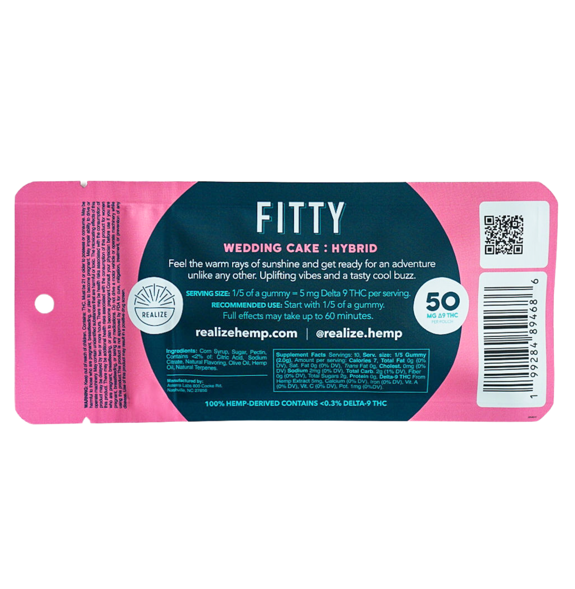 Realize DYE FREE FITTY Gummies, Raspberry Lemonade - Wedding Cake