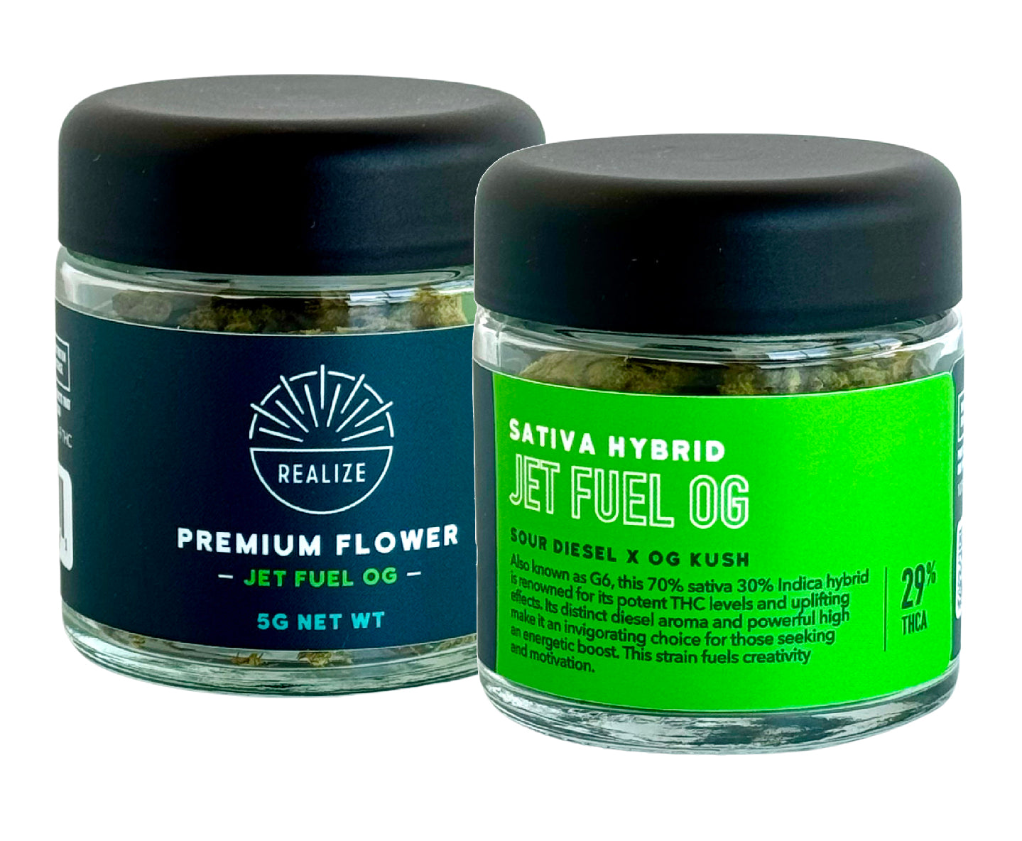 Realize Premium Flower 5 Gram Jar, Jet Fuel OG