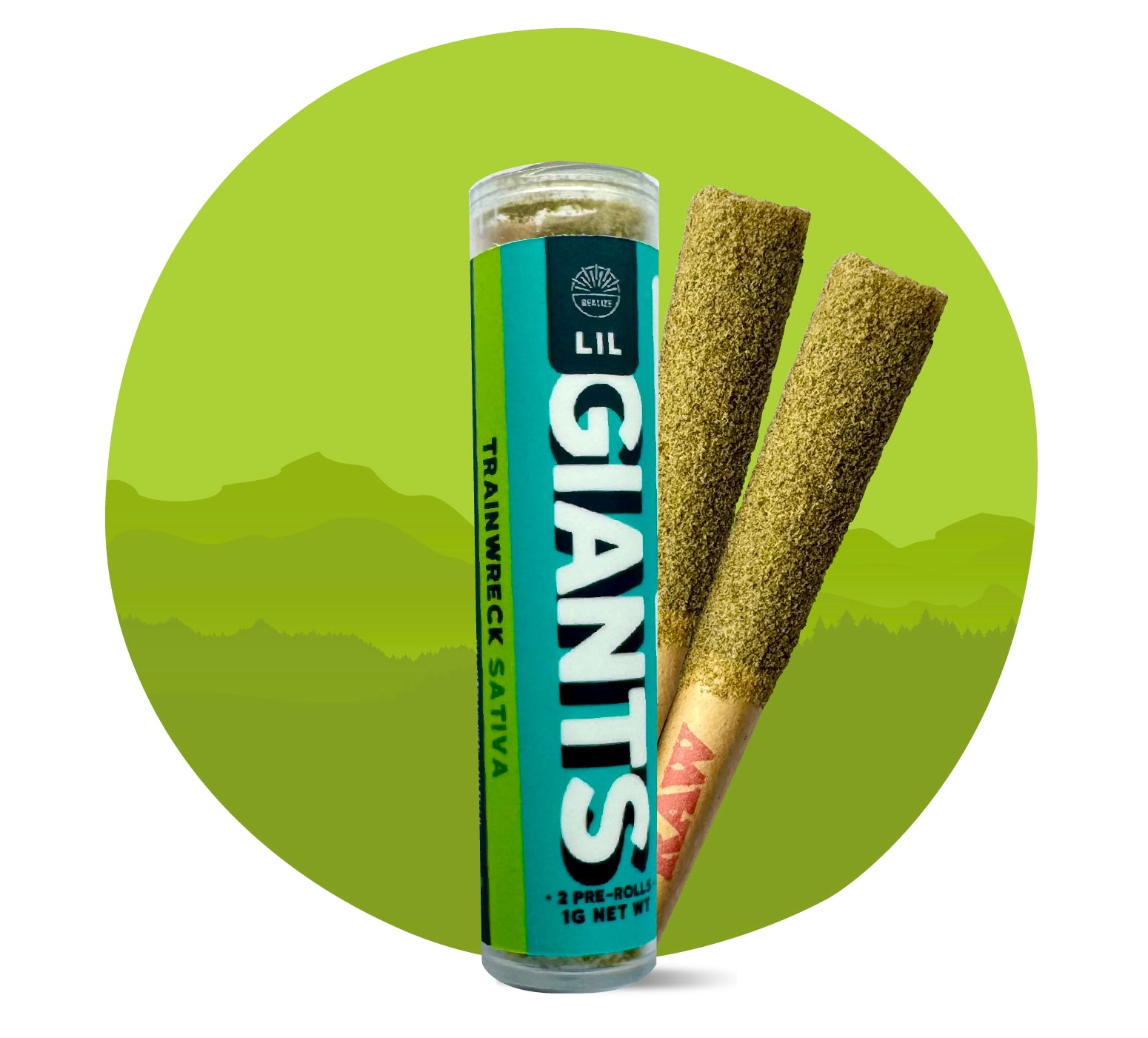 Wholesale - Realize Lil Giants Pre-rolls, Trainwreck, 0.5g x 2